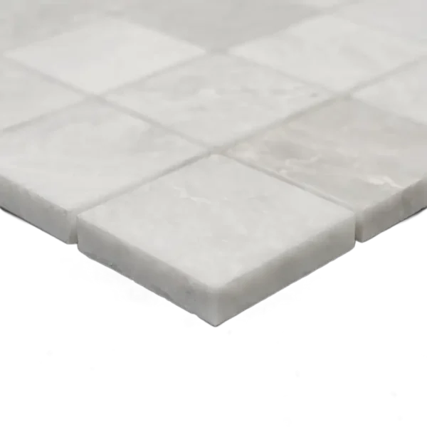 Iceberg 2x2 Honed Marble Mosaic Tile – Soft White Elegance for Modern Interiors