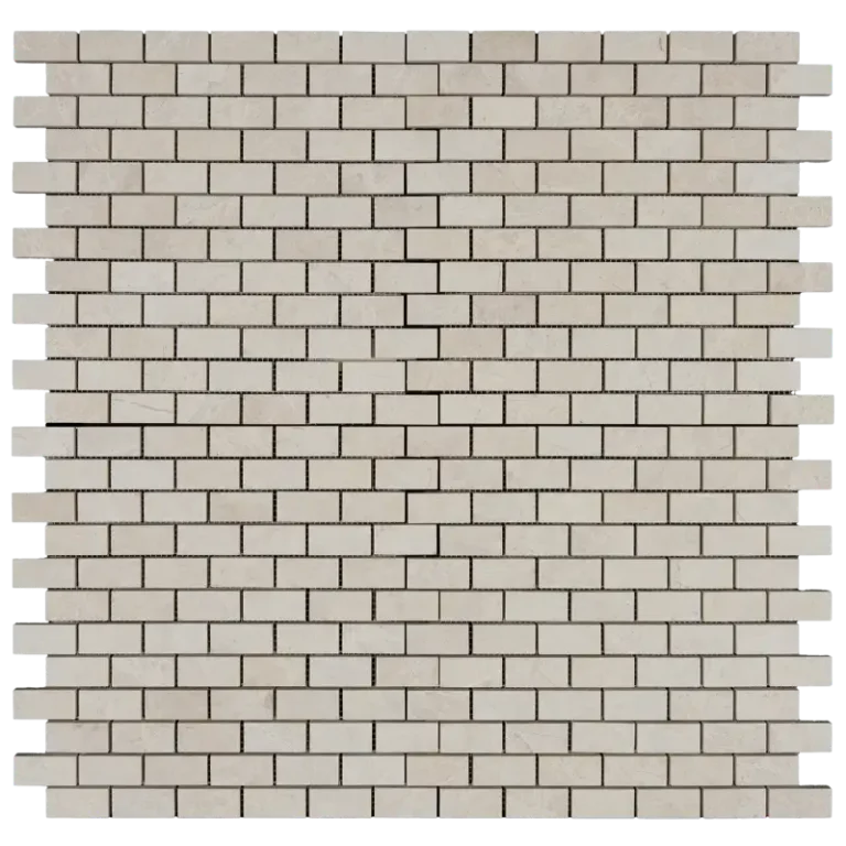 1x2 brick vanilla honed marble mosaic tile (2)