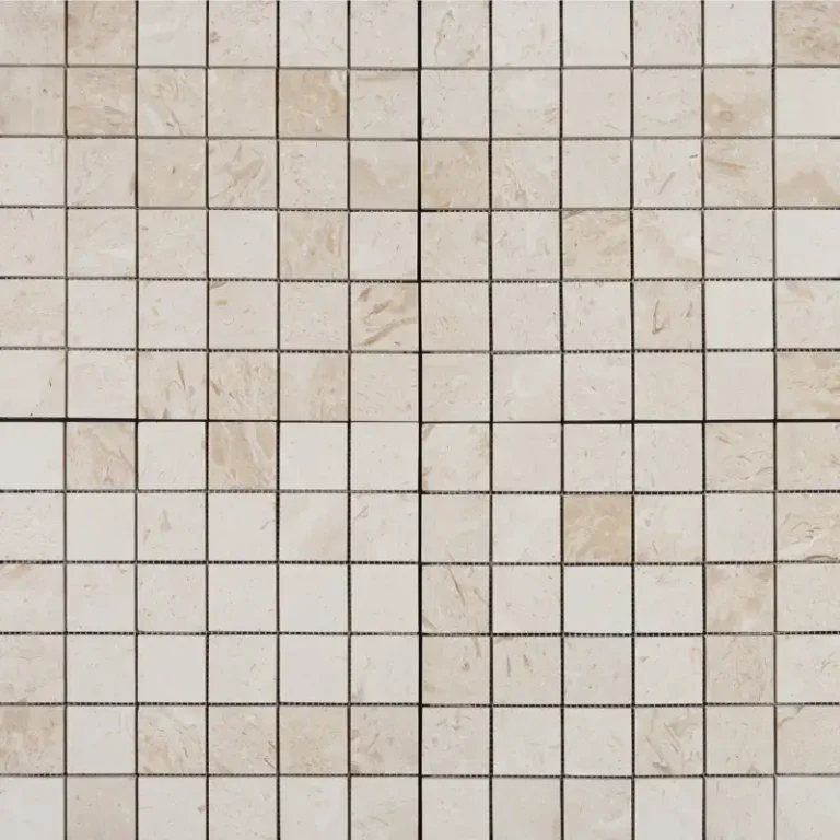 Myra Beige 2x2 honed limestone mosaic tile – square natural stone sheet
