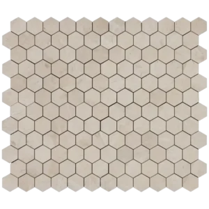 2 inc vanilla marble honed hexagon mosaic tile (1)