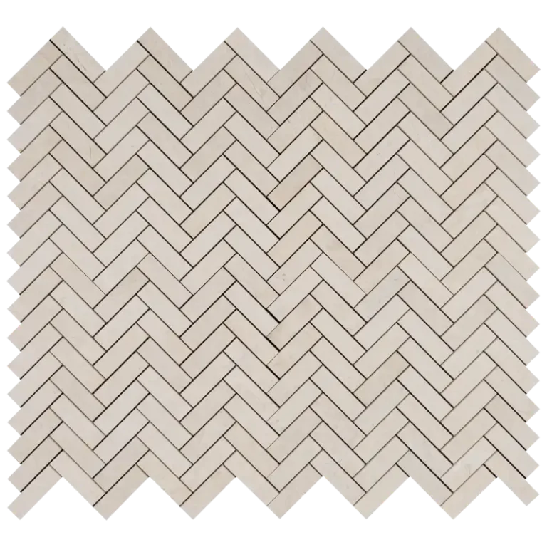 vanilla marble mosaic 1x3 inc herringbone tile (1)