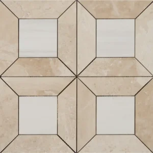Star Square Honed Marble Mosaic Tile – Royal Beige & Dolomite mosaic tile