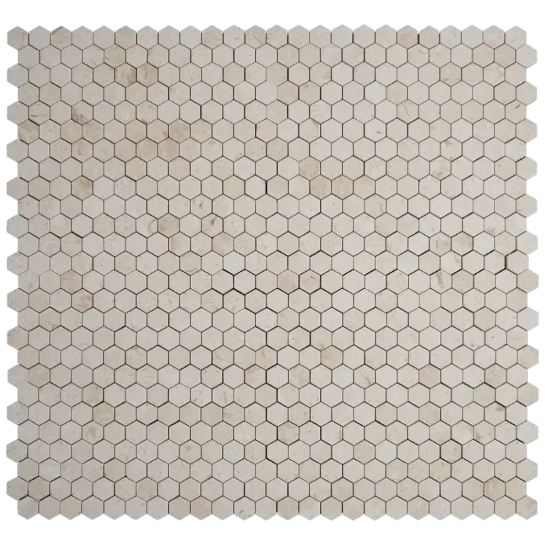 Myra Beige 1 inch hexagon mosaic tile honed limestone finish
