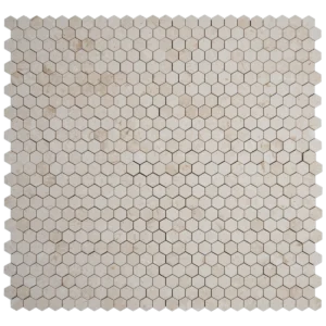 Myra Beige 1 inch hexagon mosaic tile honed limestone finish