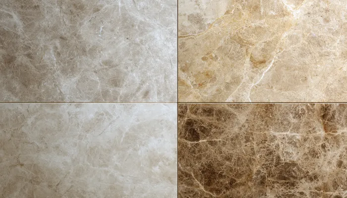 Natural stone tiles showing different shades from separate production batches
