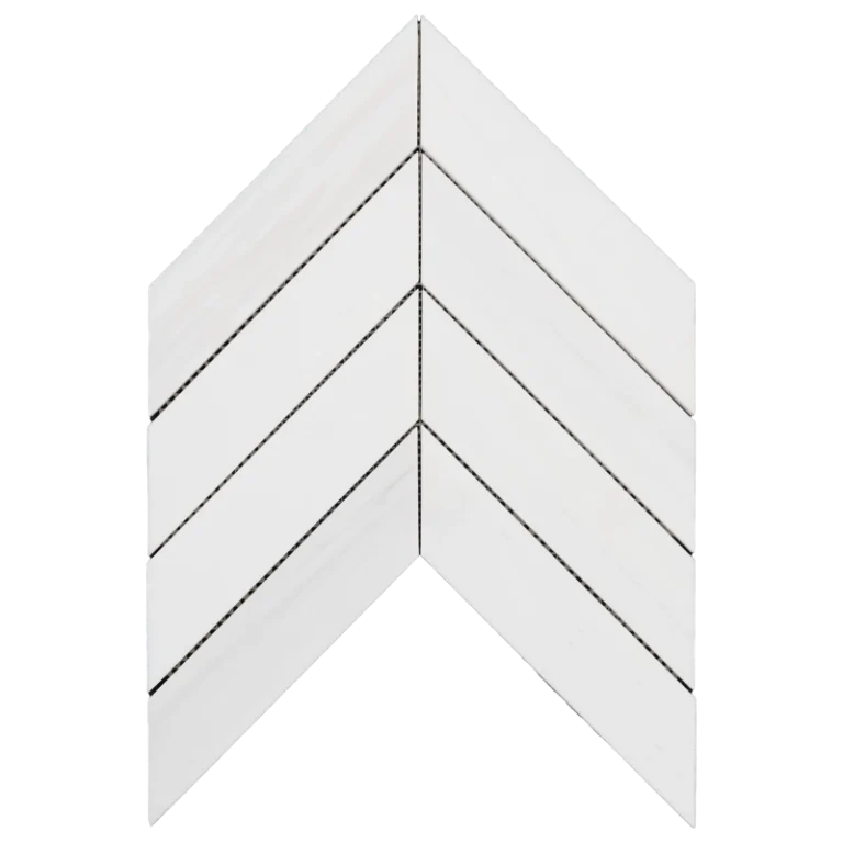 dolomite chevron honed marble mosaic tile single pattern white marble