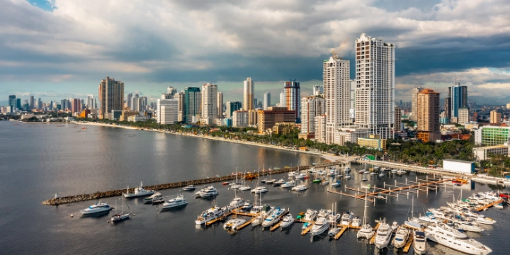 Florida skyline waterfront city architecture representing mosaic tile projects across Florida