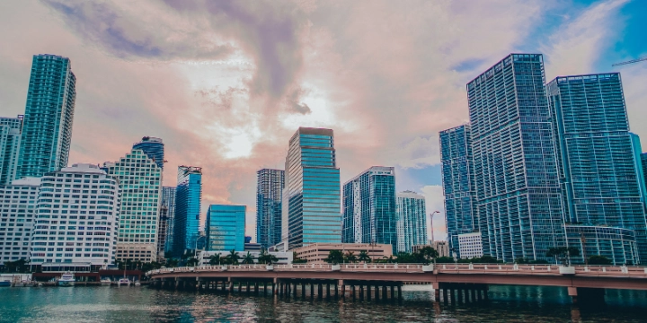 Downtown Miami skyline city view South Florida architecture