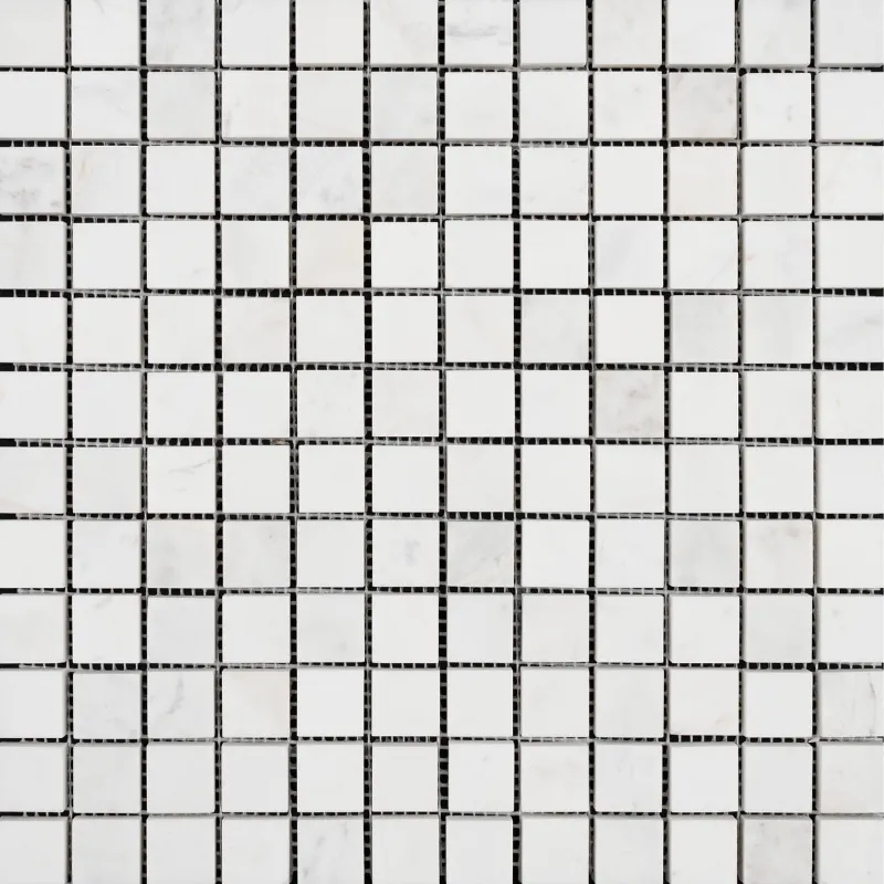 Volakas marble 1x1 inch square honed mosaic tile sheet white natural stone bathroom backsplash tile