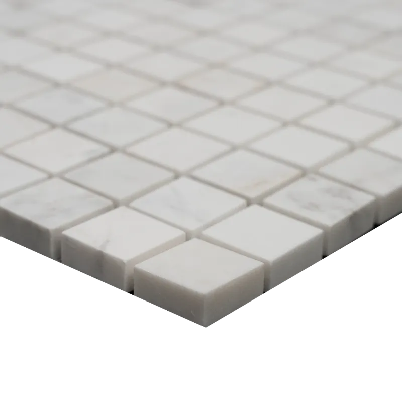 Volakas Marble Mosaic Tile – 1x1 Square Honed White - Image 2