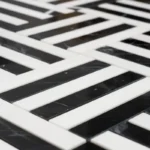 Interlocking Pattern of Alexandra Black Dolomite Noir Loft Linear Marble Mosaic Tile