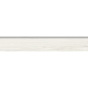 Acorn Bianco 3x18 natural porcelain bullnose trim with painted-bevel edge