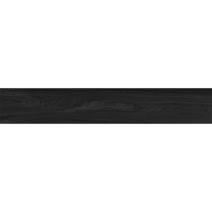 Acorn Nero 3x18 natural porcelain bullnose trim with painted-bevel edge