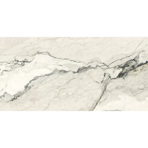 Breccia Lunare White 12x24 premium polished rectified porcelain tile swatch