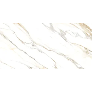 Happy Floors Dorian Gold 12x24 polished porcelain tile with rectified edges