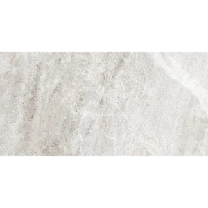 Flint Silver 12x24 porcelain tile in a cool silver tone with a natural matte finish and rectified edges