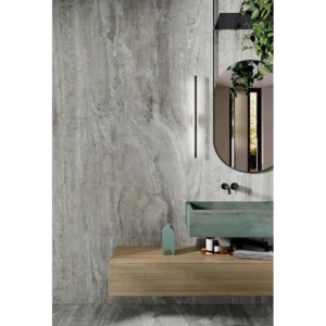 Happy Floors Navona Grey Vein Cut Brick 4x12 Rectified Porcelain Tile gallery image 1