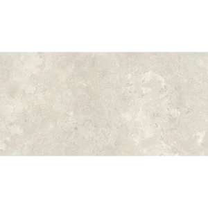 Intricate Dorset Bianco Crosscut 12x24 matte porcelain tile with rectified edges in a warm beige stone-look