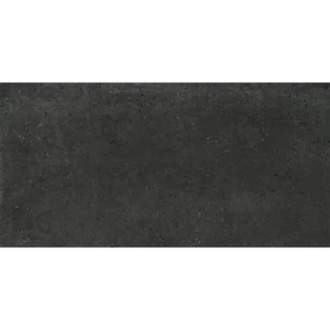 Lunar Black 12x24 matte porcelain tile with rectified edges in a deep black tone