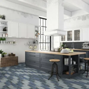 Macaubas Azul Anticato 4x12 Rectified Porcelain Tile gallery image 1