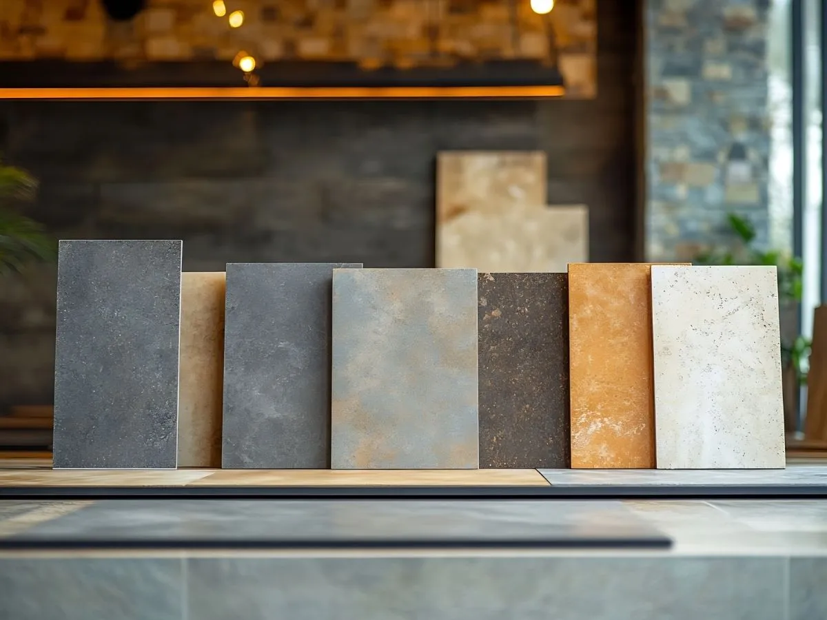 Porcelain tile showroom and material display