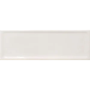 Happy Floors Titan White Edge 4x12 glossy white ceramic tile with pressed edges