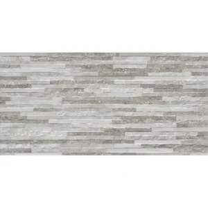 Cipriani White/Grey Muro 12x24 porcelain tile with a natural white and grey finish