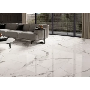 Statuario Luxe Polished Rectified Porcelain Tile 48x48 gallery image 1