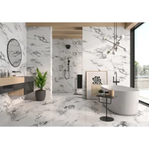 Crash Blanco Polished Rectified Porcelain Tile 24x48 gallery image 1