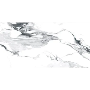 Crash Blanco polished rectified 24x48 porcelain tile surface