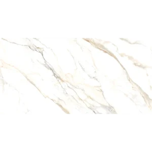 Dorian Gold polished rectified 24x48 porcelain tile in a rich gold finish