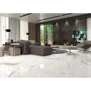 Statuario White Matte Rectified Porcelain Tile 24x48 gallery image 1